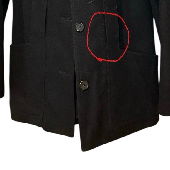 J Crew Womens Wool Blend Pea Coat Jacket Black Small Button Up Pockets - Picture 4 of 5